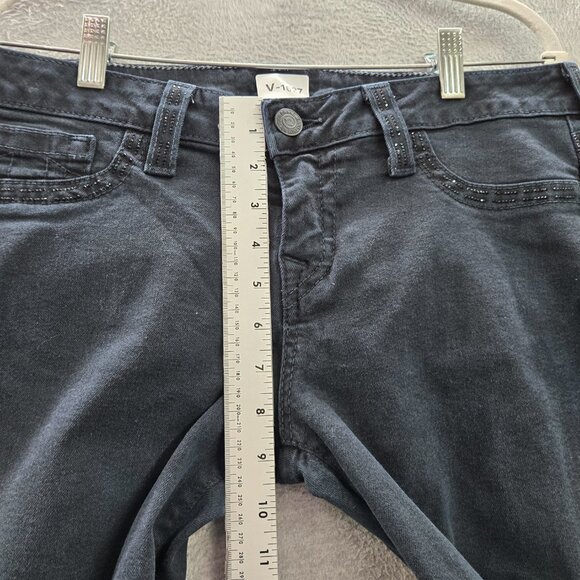 True Religion Women Jeans 32 Black Casey‎ Super Skinny Low Rise Studded Pockets - Picture 3 of 15